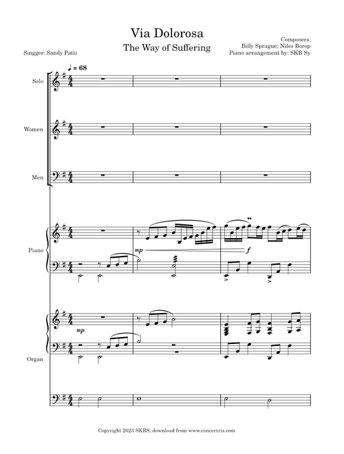 Via Dolorosa - voice, piano & organ
