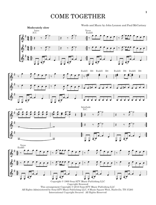Come Together - The Beatles (Guitar Ensemble)