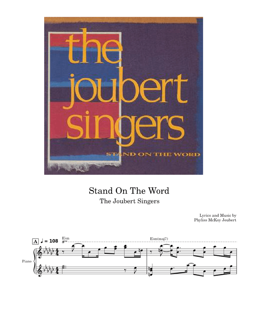Stand On The Word – The Joubert Singers Sheet music for Piano, Vocals  (Piano-Voice) | Musescore.com