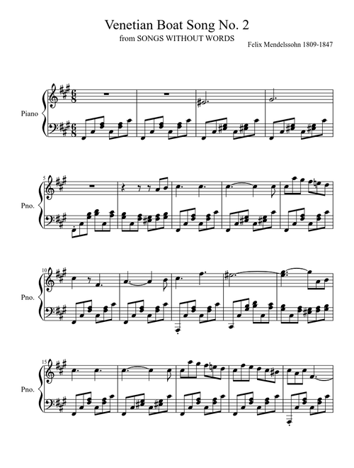 Venetian Boat Song No. 2