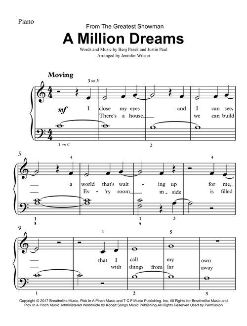 A Million Dreams (Arr. Jennifer Wilson) - Pink (Easy Piano)