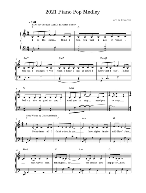 2021 Piano Pop Medley