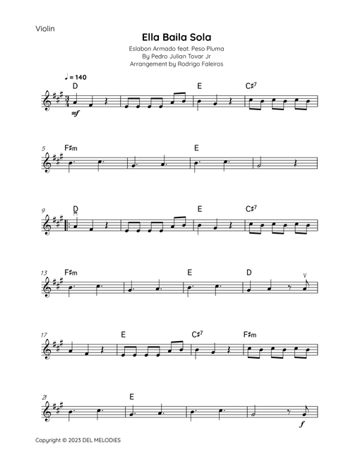 Ella Baila Sola (Arr. Rodrigo Faleiros) - Pedro Julian Tovar Jr (Violin Solo)