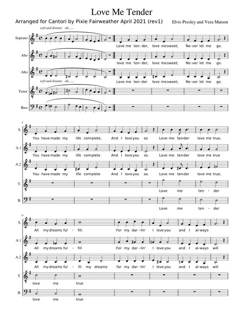 Love me tender – Elvis Presley