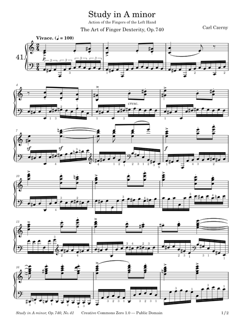 Study in A minor, Op.740, No.41 – Carl Czerny