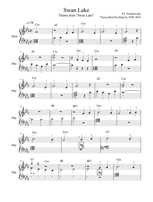 Swan Lake - arr. for celtic harp by FAW