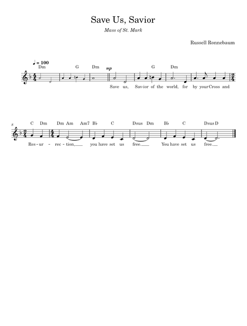 Save Us, Savior - Russell Ronnebaum