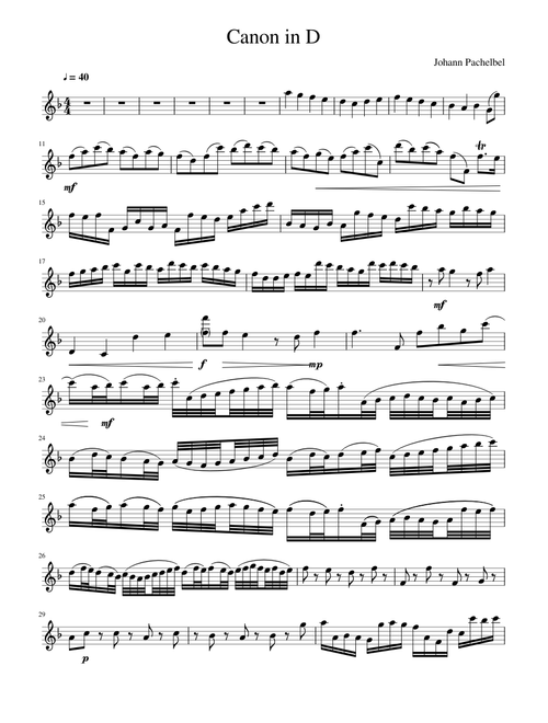 Canon in D tenor
