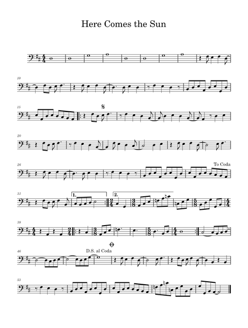 Here comes the sun – The Beatles Here comes the sun – CELLO