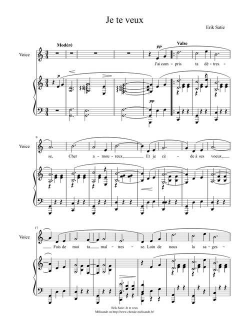 Erik Satie: Je te veux