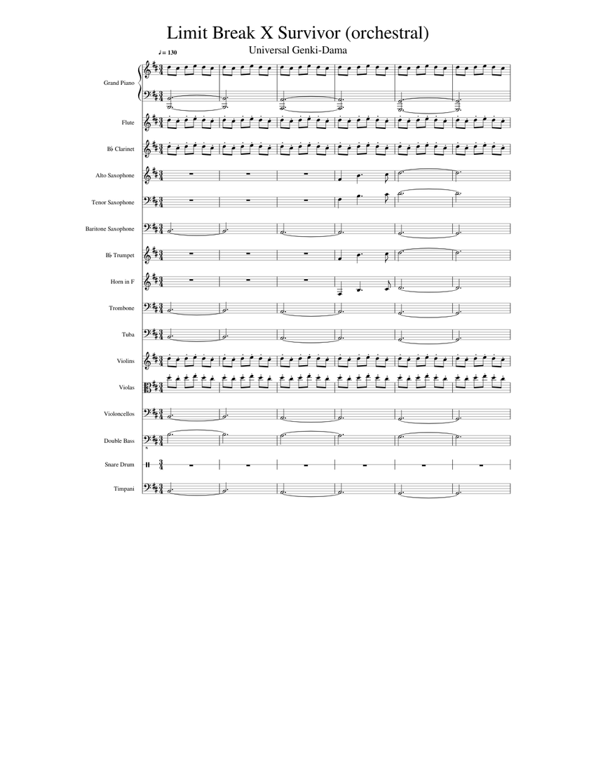 Limit Break X Survivor (orchestral) (Genkidama) 1.0 Sheet Music