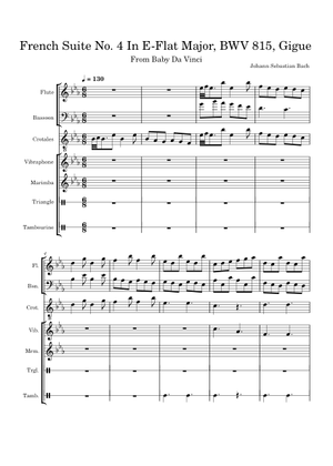 Suite Française N°4-BWV815 Sheet Music for Piano (Solo) easy