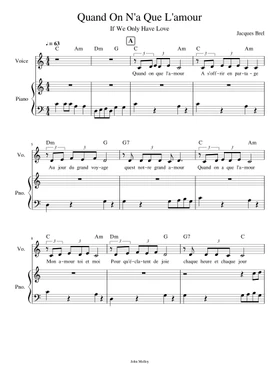Free Jacques Brel Sheet Music Download Pdf Or Print On Musescore Com