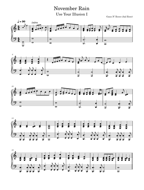 November rain – Guns N' Roses