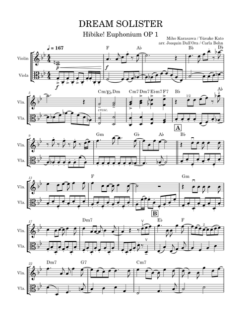 Dream Solister – Miho Karasawa / Yūsuke Kato [Hibike! Euphonium] Duo