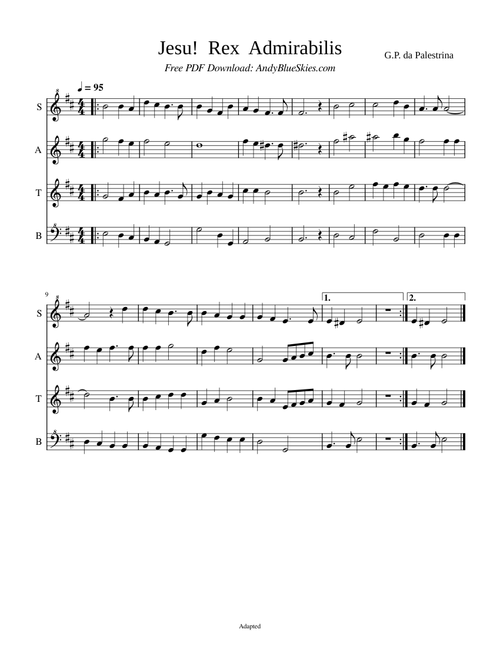 Jesu! Rex Admirabilis - Recorder Quartet