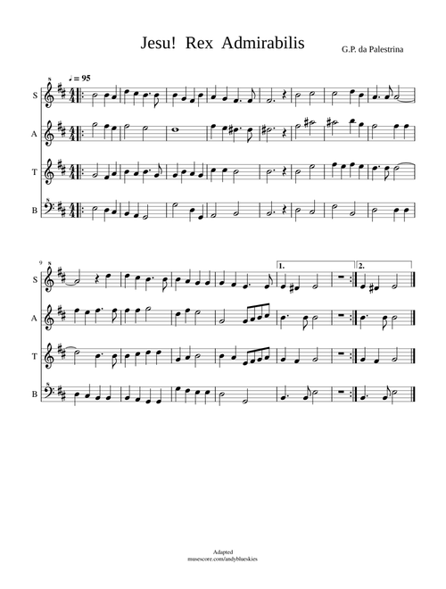 Jesu! Rex Admirabilis - Recorder Quartet