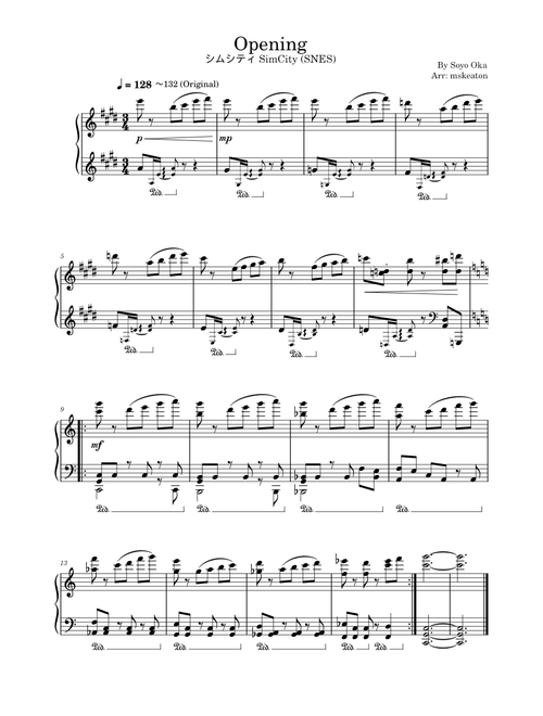 104 SNES SFC sheet music by mskeaton | Play, print, and download