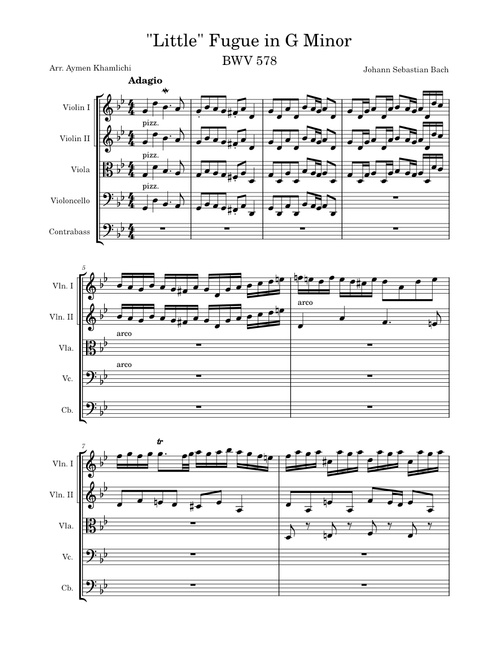 Fugue in G Minor – Johann Sebastian Bach (Work in Progress)