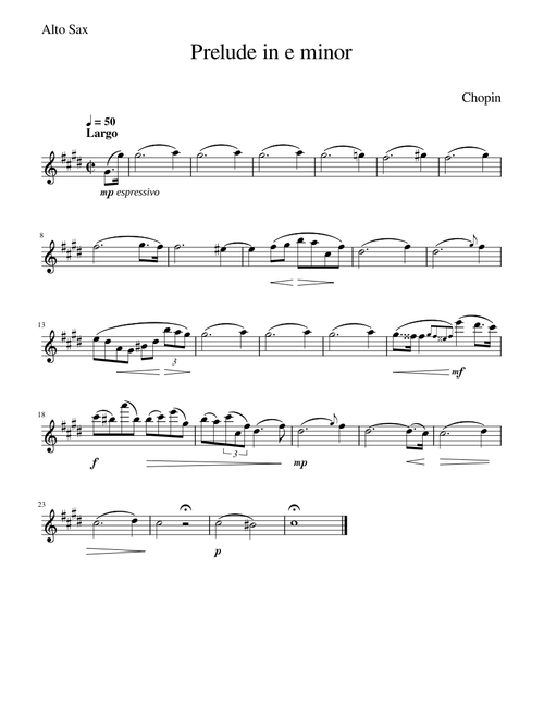 Chopin Prelude in e minor