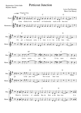 Free Petticoat Junction Theme Song by Curt massey sheet music 