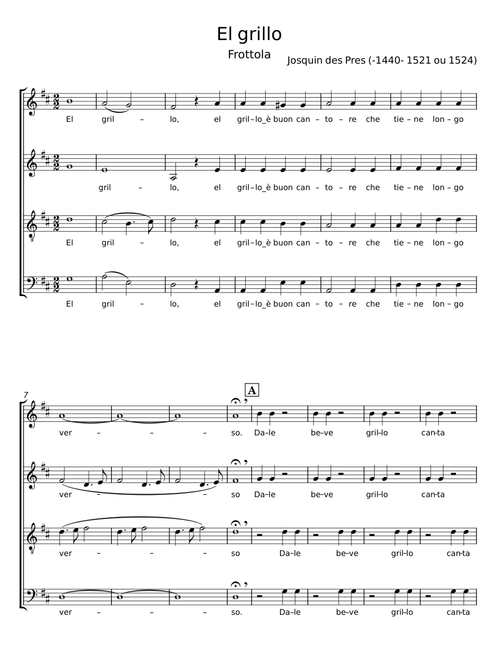 El Grillo - Josquin des Prés