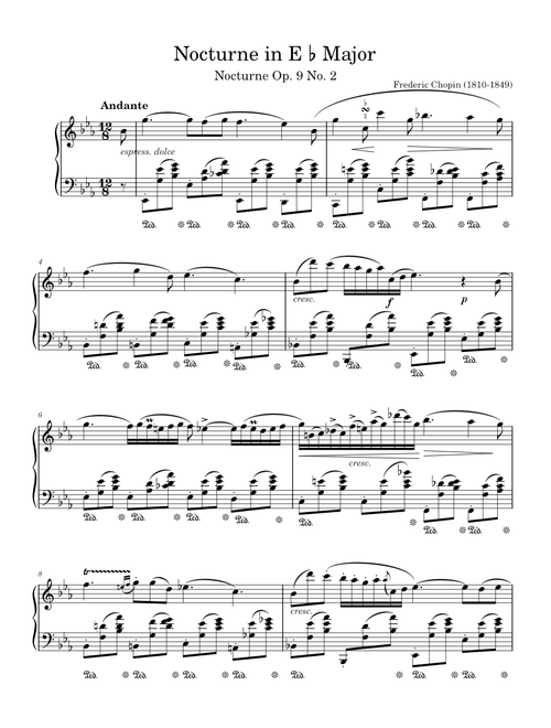 Nocturne Opus 9 No. 2 in E♭ Major – Frédéric Chopin