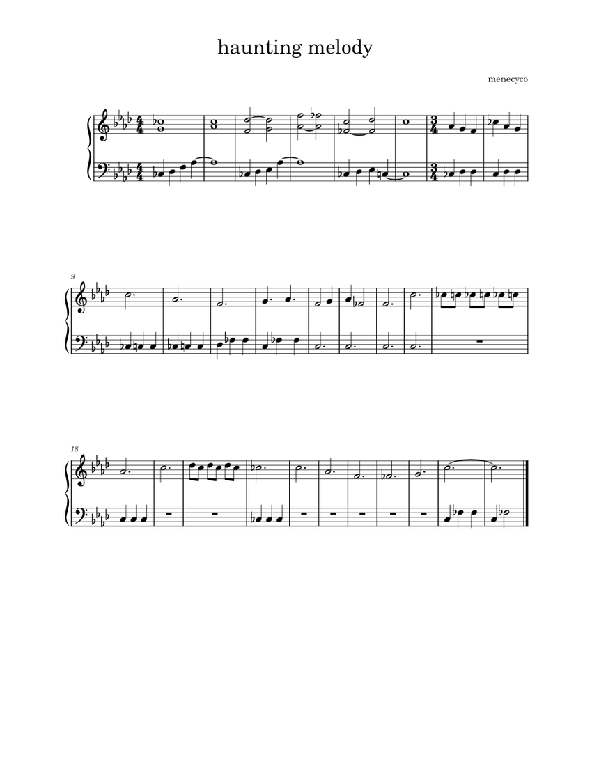 haunting melody Sheet music for Celesta (Solo)