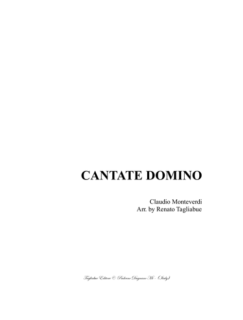 CANTATE DOMINO - Claudio Monteverdi - For SSATTB Choir (Arr. Renato Tagliabue) (Choral, SATB divisi)