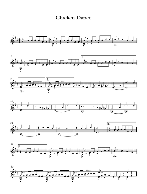Chicken Dance (Arr. Milan Mitic) - Traditional Song (Solo Guitar)