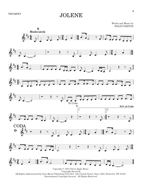 Jolene - Dolly Parton (Trumpet Solo)