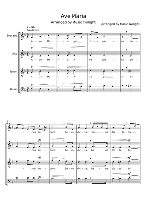 Ave Maria - Pietro Mascagni Sheet Music for Synthesizer (Mixed Quartet ...