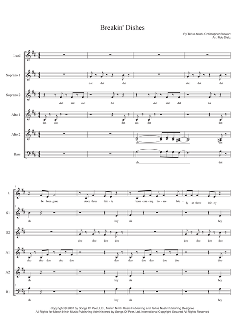Breakin' Dishes (Arr. Rob Dietz) - Rihanna (Choral, SSAA divisi)