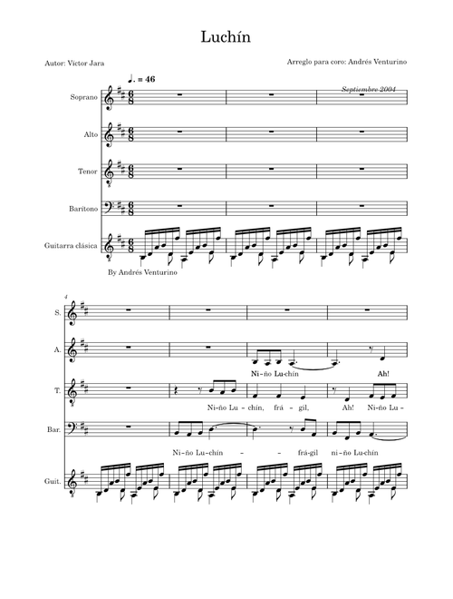Luchin – Víctor Jara -Arr. coral Andrés Venturino