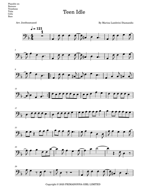 Teen Idle (Arr. Jontheamazed) - Marina Lambrini Diamandis (Trombone Solo)