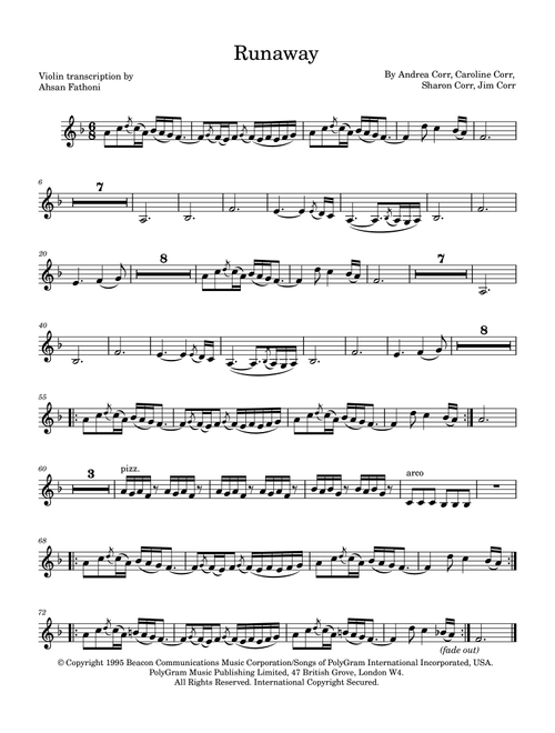 Runaway (Arr. Ahsan Fathoni) - The Corrs (Violin Solo)