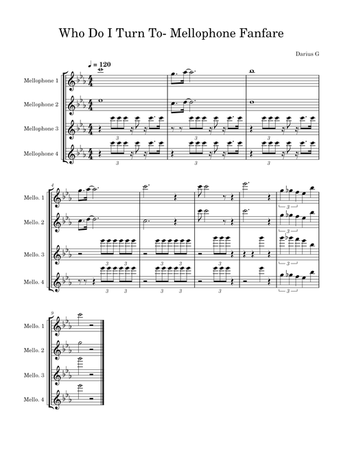 Who Do I Turn To- Mellophone Fanfare