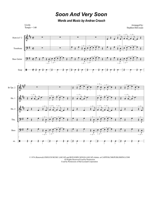 Soon And Very Soon (Arr. Stephen DeCesare) - Andrae Crouch (Brass Ensemble)
