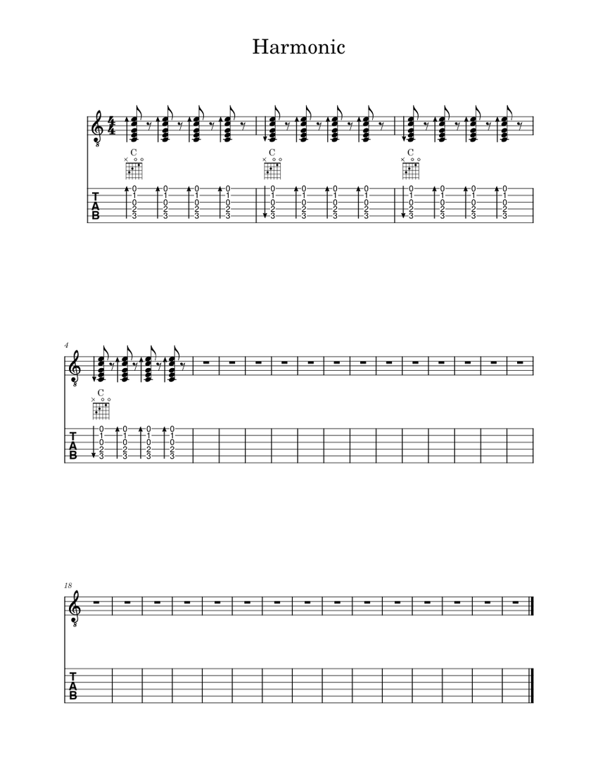 Harmonic Sheet Music for Guitar (Solo) | MuseScore.com