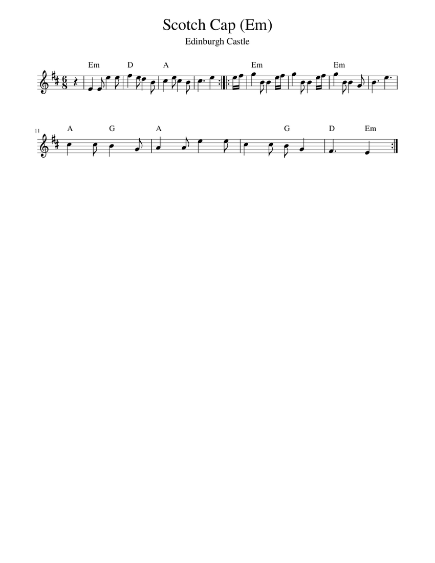 Scotch Cap (Em) Sheet music for Piano (Solo) Easy | Musescore.com