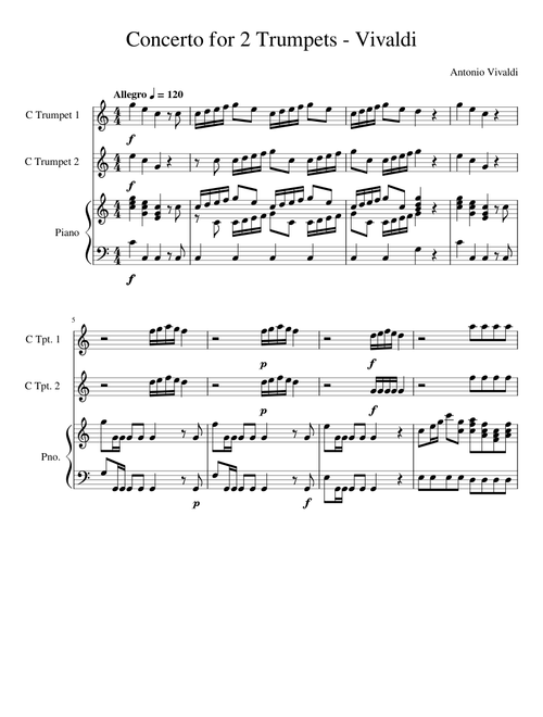 Concerto for 2 Trumpets in C major, RV 537 – Antonio Vivaldi