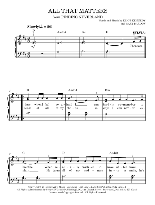 Finale (All That Matters) (from 'Finding Neverland') - Eliot Kennedy, Gary Barlow (Easy Piano)