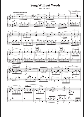 Free Song Without Words by Felix Mendelssohn sheet music