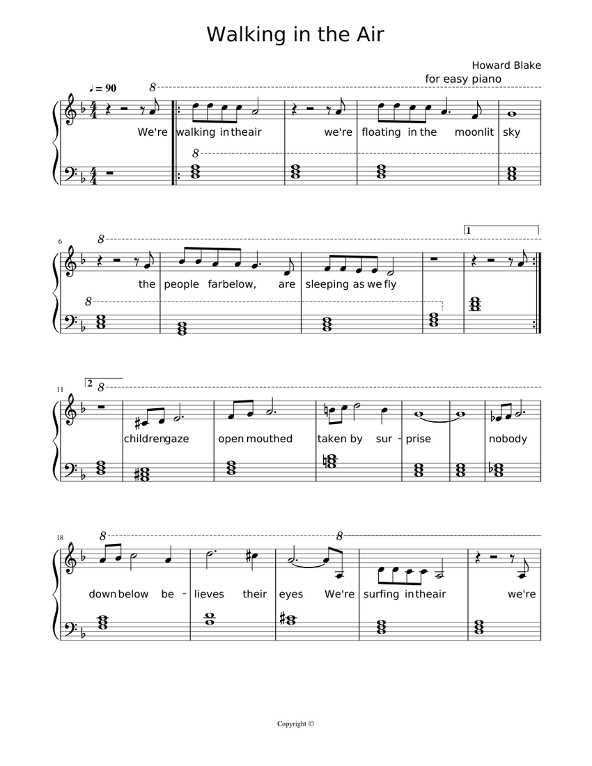 Walking in the Air piano tutorial