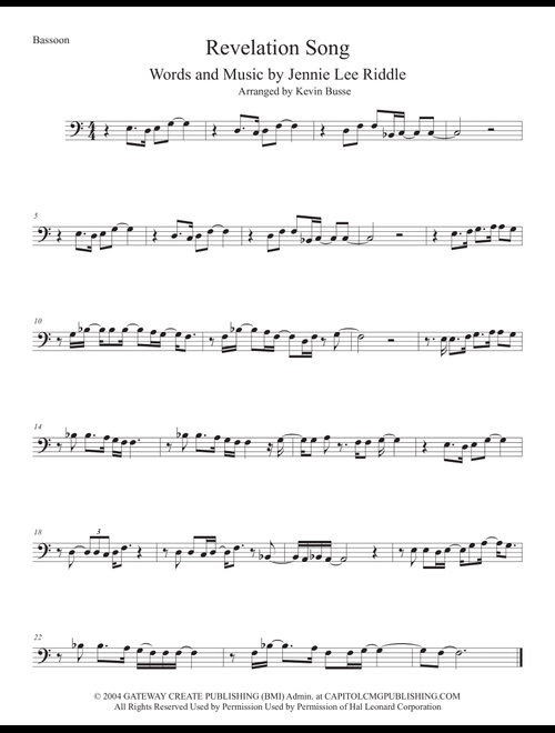 Revelation Song (Arr. Kevin Busse) - Jennie Lee Riddle (Bassoon Solo)
