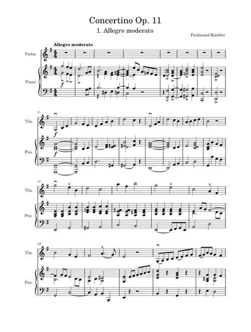 Concertino Op. 11, 1. Allegro moderato - Ferdinand Küchler