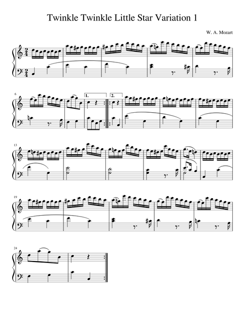 Twinkle Twinkle Little Star Variation 1