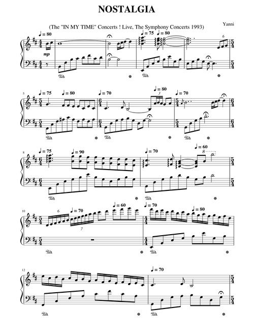 NOSTALGIA - YANNI (The ''IN MY TIME'' Concerts ! Live, The Symphony Concerts 1993)