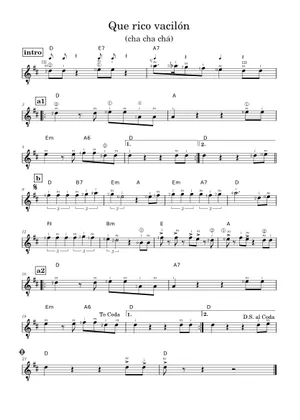 Que Rico Mambo Trombone Notes Que Rico Vacilon (Cha Cha Cha) – Rosendo Ruiz Sheet Music for Trombone ...