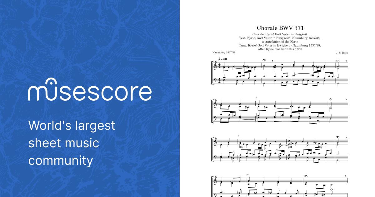 Chorale BWV 371 - Johann Sebastian Bach Sheet music for